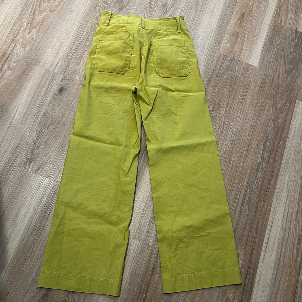 Anthropologie Maeve The Colette Wide Leg Full Length Pants Size 30 Lime Green - Picture 5 of 8